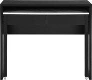 Vente-unique Uitschuifbaar console-bureau met 2 lades - Zwart en wit marmereffect - LOAVIA