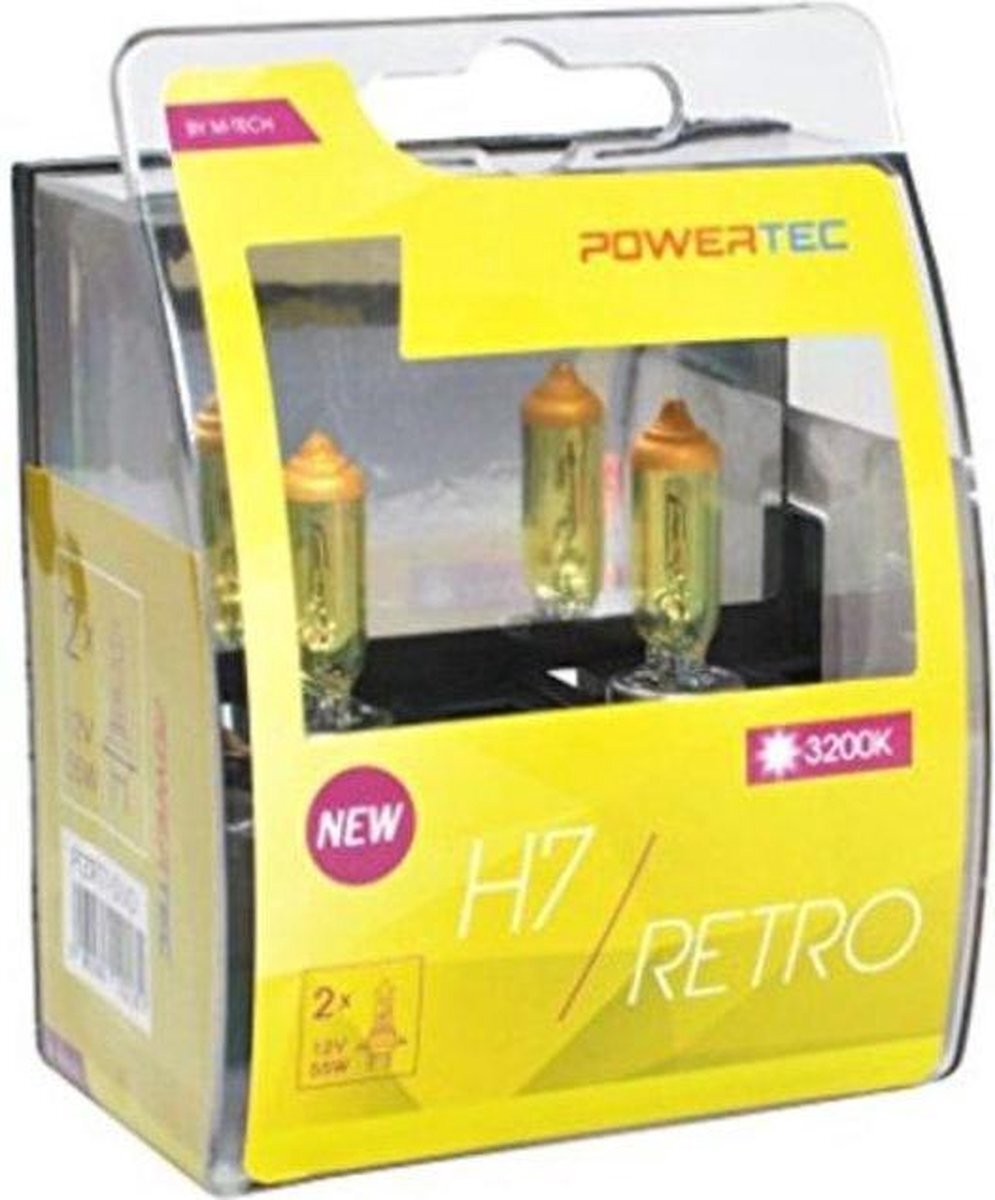 Mtech Automotive Bulb M-Tech PTZRT7-DUO H7 12V 55W 3200K Retro Gold