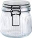 Alpina Voorraad/weck pot - transparant - geribbeld glas - 12 x 11 cm - 0.5 L