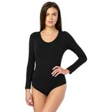 Merry Style Dames Body - Bodysuit - Lange Mouwen - Katoen - MS-KS-BD900 - Zwart - XL