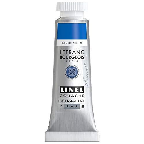 Lefranc & Bourgeois Lefranc Bourgeois 301193 Linel Gouache extra- fijne en gladde aquarelverf met maximale kleurintensiteit, helderheid voor streeploos aanbrengen, tube van 14 ml - France Blue