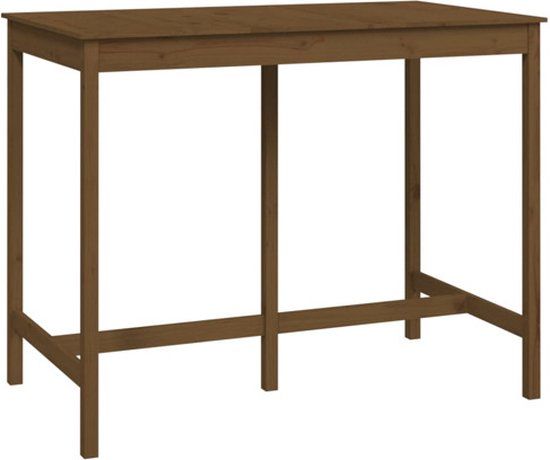 vidaXL Bartafel 140x80x110 cm massief grenenhout honingbruin