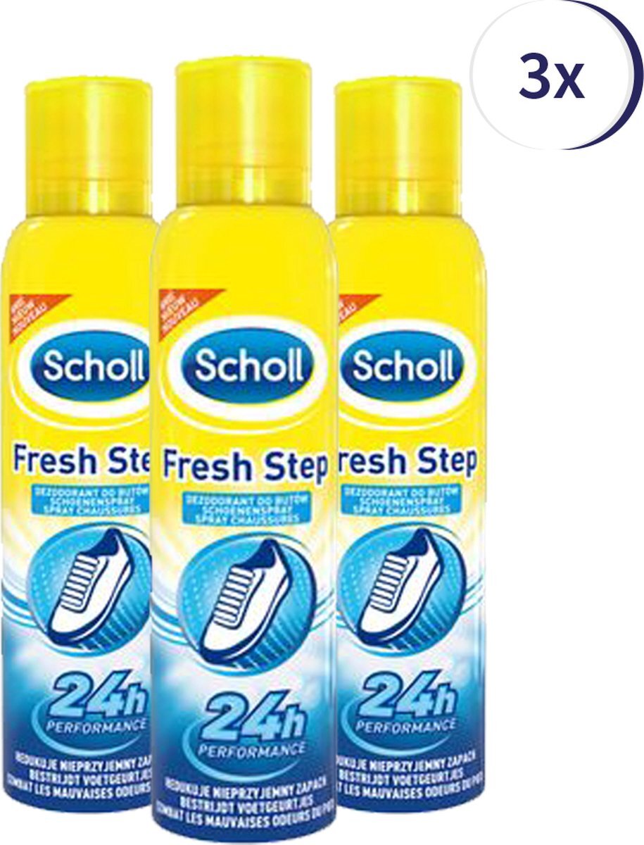 Scholl Fresh Step Schoenen Deodorant Spray 150ml x3