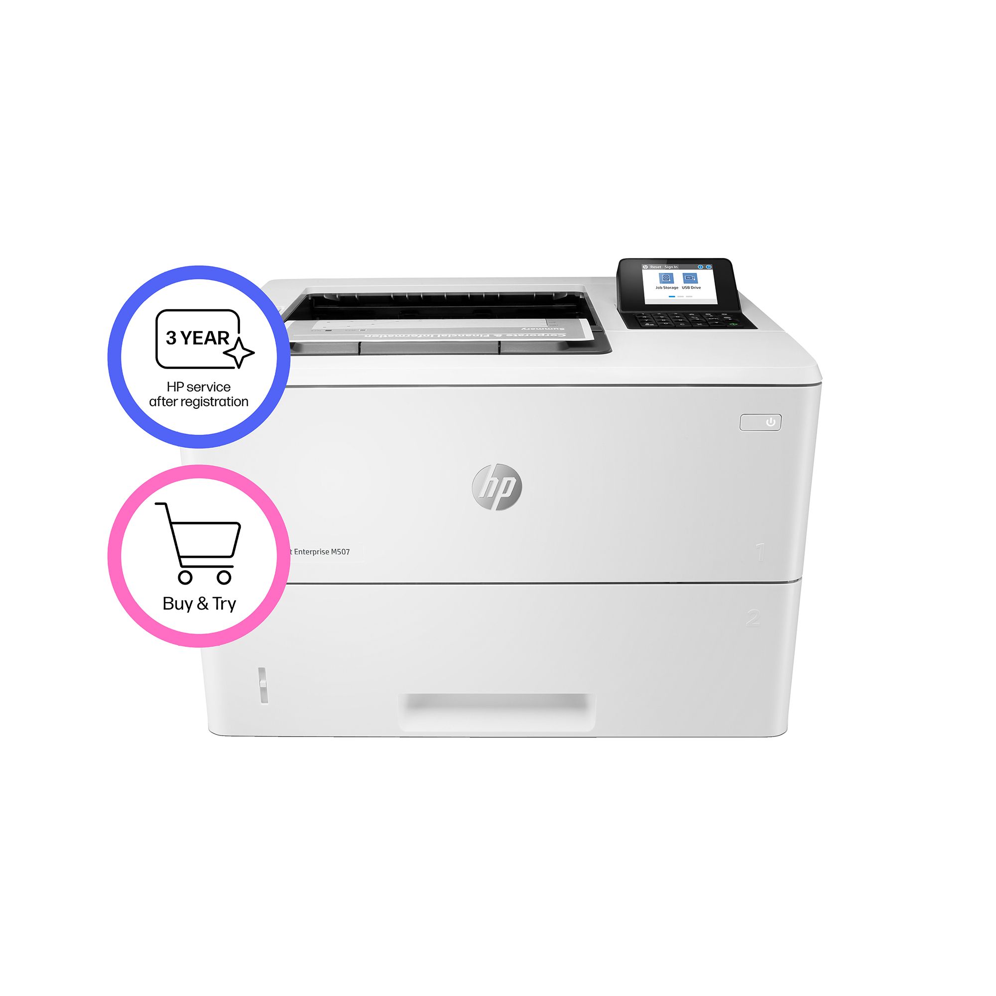 HP LaserJet Enterprise M507dn - Zwart-wit laserprinter met dubbelzijdig afdrukken