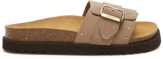 Scholl Sandalen 1 Riem Suede Vrouwen - Donkerbeige