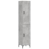 vidaXL Hoge kast, betonkleur, 34,5 x 34 x 180 cm, houtvezelplaat