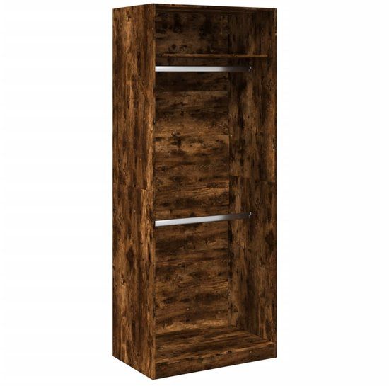 vidaXL Kledingkast - 80x50x200 cm - Bewerkt Hout - Gerookt Eikenkleurig