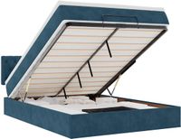 vidaXL Cadre de lit avec matelas et LED 140x200cm Bleu foncé Velours