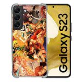 Cokitec Samsung Galaxy S23 Manga One Piece Nakama Versterkte beschermhoes van gehard glas