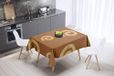 Bonamaison Tafelkleed, Anti-Mold, Sneldrogend, Waterdicht, 100% Polyester Tafellaken, Bruine tinten, 140 x 140 Cm