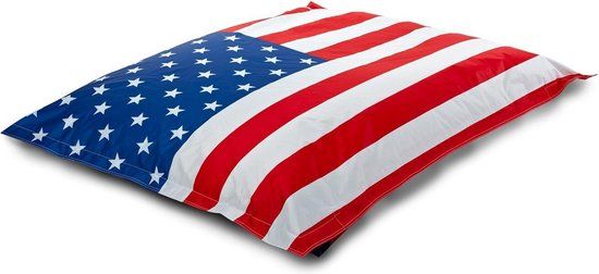Viking Choice Zitzak - beanbag - Amerikaanse vlag - 180 x 140 cm - Polyester - Rood/Wit/Blauw