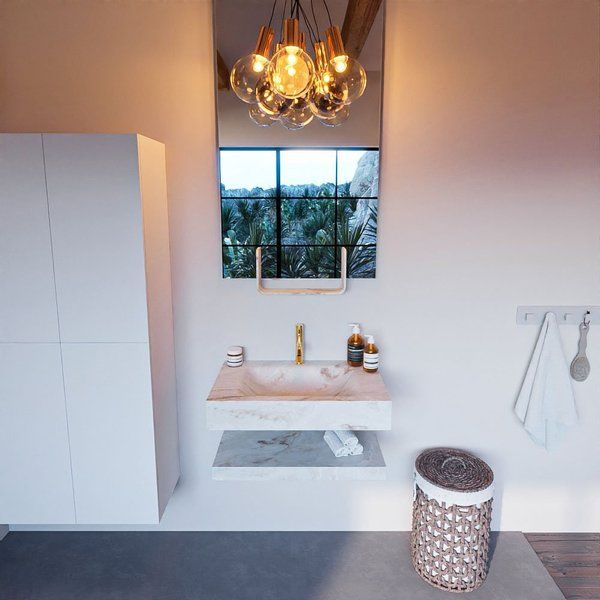 MONDIAZ ALAN-DLUX Badmeubelset 70cm Frappe | Vrijhangende wastafel | 1 kraangat