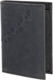 oxmox Leren portemonnee Leather RFID Protect Kombibörse Footsteps 2.0 Embossed Vintage Black zwart