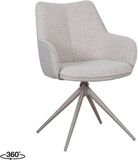 LABEL51 Sawa Eetkamerstoel - Naturel - Royal Stof - Taupe Metaal