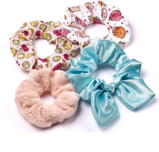 The Carat Shop Nijntje Fruitige Scrunchie Set - Haarelastiekjes - 4 Stuks - Multi