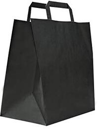 Carte Dozio S.r.l. Carte Dozio Shopper van brandstof met vierkante bodem, zwart, platte greep, f.to cm 27 + 17 x 29 cm, 300 stuks