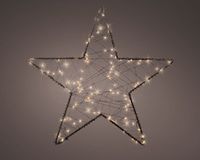Lumineo Zwarte metalen LED Ster - 38CM - 100 lampjes - Super warm wit