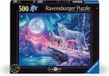Erwachsenenpuzzle Ravensburger Puzzel Star Line - Wolf im Nordlicht - 500 stukjes glow in the dark