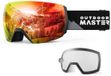 Outdoor Master Ultra Lunettes de ski Noir, Gris Verre Red-Pink+Verre Clair/CAT0