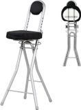 Relaxdays Stakruk - 58-73 cm - hoogte verstelbaar - tot 100 kg - Metaal/Katoen - Zwart/Zilver