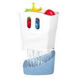 Ubbi Vrijstaande Bad Toy Organizer Bad Caddy met Verwijderbare Droogrek Bin en Schep voor Peuters en Baby, Cloudy Blue
