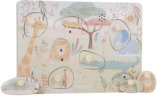 Little Dutch Geluidenpuzzel FSC - Safari Friends