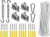 CoolHome kit de fixation pour voile d'ombrage - Inox - Fixation de voiles et de toiles - Corde incluse