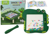 LEAN TOYS Tableau magnétique éducatif Puzzle de dinosaures perles vertes
