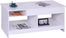 Merkloos Relaxdays Salontafel, 50x110x50 cm, met opbergruimte, hoogte verstelbaar, wit