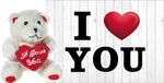 Heunec Knuffelbeer Valentijn I Love You teddybeer - 10 cm - met Love You wenskaart