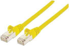 Intellinet Network Patch Cable, Cat7 Cable/Cat6A Plugs, 3m, Yellow, Copper, S/FTP, LSOH / LSZH, PVC, Gold Plated Contacts, Snagless, Booted, Polybag