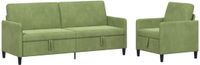 vidaXL Sofa Set Lichtgroen Polyester