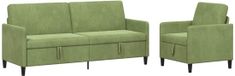 vidaXL Sofa Set Lichtgroen Polyester