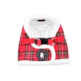 Puppia Kerstharnas - Zacht vest harnas voor Kerstmis - Harnas voor kleine en middelgrote honden - Rood geruit