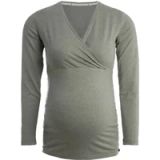 Baby's Only Zwangerschapstop lange mouw Glow - Zwangerschapsshirt gemaakt uit 96% viscose en 4% elastaan - Longsleeve shirt dames met voedingsfunctie - Urban Green - XL