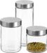 Secret de Gourmet - Set de 8 pots de conservation en verre avec couvercle en acier inoxydable - 3 formats