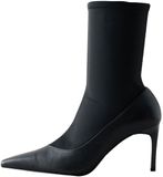 Next - Femme - Bottines Forever Comfort® avec assise plantaire en cuir et bout pointu - Noir