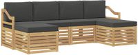 vidaXL - Bank loungeset - 6 zitplekken - Wit en antracietkleurig - Polyester