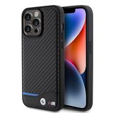 BMW iPhone 15 Pro Max Backcase hoesje - Leer - Zwart