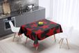 Bonamaison Tafelkleed, Anti-Mold, Sneldrogend, Waterdicht, 100% Polyester Tafellaken, rood Zwart, 140 x 140 Cm