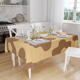 Bonamaison Tafelkleed, Anti-Mold, Sneldrogend, Waterdicht, 100% Polyester Tafellaken, Bruine tinten, 140 x 160 Cm