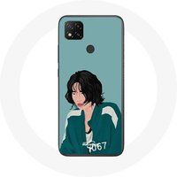 Maniacase Hoesje voor Xiaomi Redmi 9C Inktvis spel Kang Sae Byeok Fanart gezicht tekening