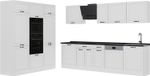 Vicco Complete keukeneenheid R-Line, Wit landelijk/Wit, 180 cm antraciet werkblad