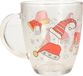 Merkloos / Sans marque Humbert Und Brandt Gmbh Kerst mok/beker - met kerstmutsen - glas - 300 ml - Rood