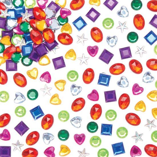 Baker Ross Zelfklevende Steentjes van Acryl Voordeeldoos (800 Stuk) - Creatieve Knutselset Voor Kinderen