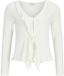 JACK&JONES - JXUMA LS RIB BOW TOP JRS GRL - Meisjes - Blouses - Maat 152 - Polyester/Viscose/Elastaan - Wit