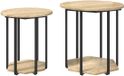 vidaXL Bijzettafelset 2 stuks Bruin 50 x 50 x 50,5 cm