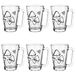 Glasmark KROSNO, 250ml, Set van 6 stuks, Glazen mokken, glazen met handvat, gekleurd handvat, theeglas, mok, glazen mok met oor, klassieke en universele stijl