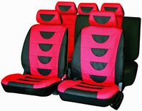 Carfactory universele autostoelhoezenset POLIPIEL rood grijs 9-delig