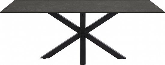 Woonexpress Eettafel Vikten - Steen - Zwart - 200 x 75 x 100 cm (BxHxD)
